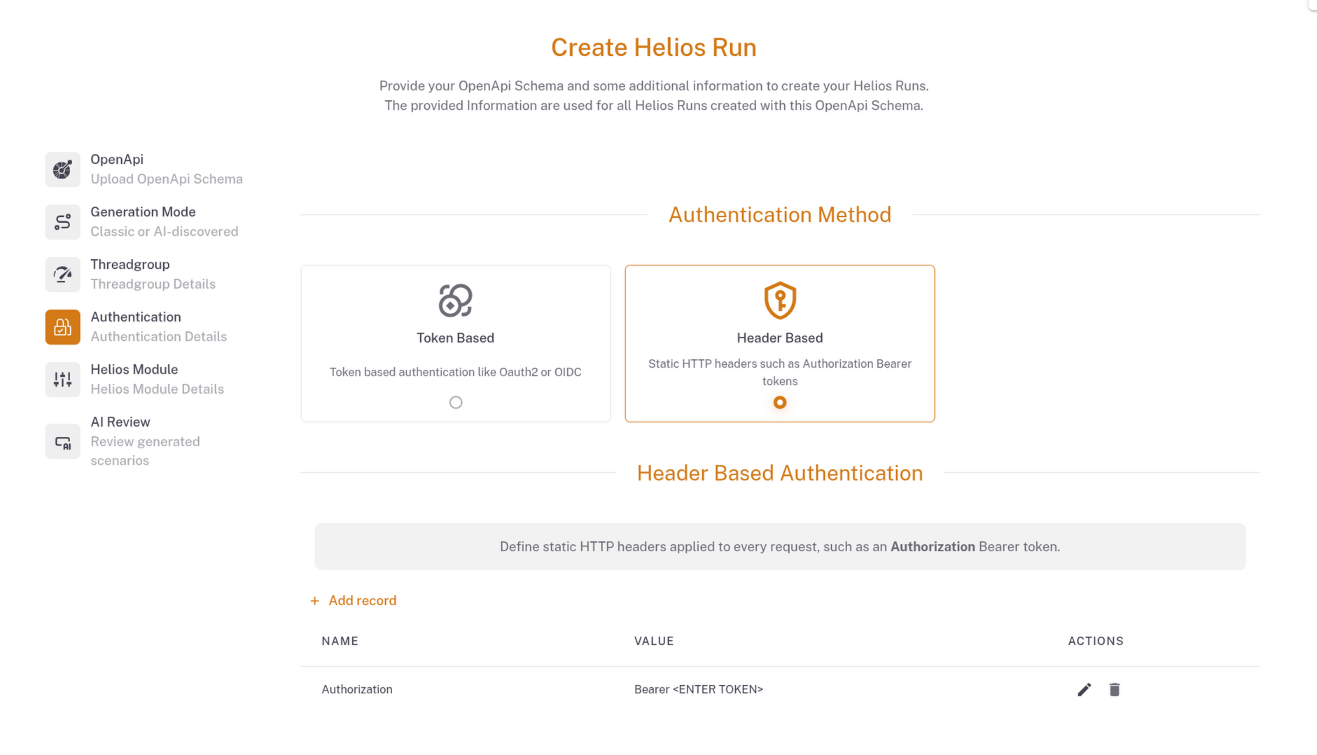 Choose authentication